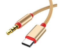 KIN KY-126 Audio vads Aux 3.5mm uz Type-C Gold | KIN-KY-126 | 6966884625422 | KIN-KY-126