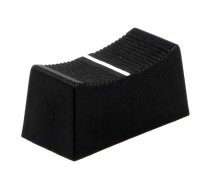 Knob; slider; black; 23x11x11mm; width shaft 6,3mm; plastic | CS1/6-BLK  | CS1 TYPE 6MM BLACK