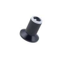 Knob; with flange; plastic; Øshaft: 6mm; Ø10x19mm; black; grey | GTC6M-18X19-S
