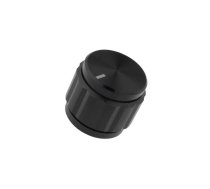 Knob; with pointer; aluminium; Øshaft: 6.35mm; Ø22x19mm; black | GC6.4-22X19