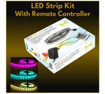 Krāsainas RGB 150LEDs 12V LED Lentas komplekts ar pulti un vadības bloku | Garums 5 metri | STRIPRGB20-5m-150/  | 3100001017896