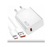 Lādētājs XIAOMI MDY-14-EW + USB-C vads 6A (Turbo charge, USB, 67W, QC3.0, 5V-20V)  - bulk | 93712