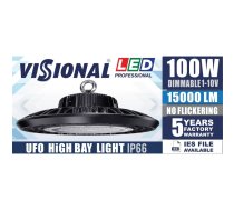LED dimmējams UFO gaismeklis ar PHILIPS diodēm un LIFUD draiveri 100W, 4000K, 16000lm | VS-UFO-PRO-100W  | 4751027178437