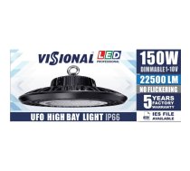 LED dimmējams UFO gaismeklis ar PHILIPS diodēm un LIFUD draiveri 150W, 4000K, 22500lm | VS-UFO-PRO-150W  | 4751027178444