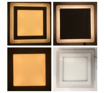 LED iebūvējams panelis 12W+ 4W Square 3000K + 3000K 1600Lm | 4751027171667  | 4751027171667