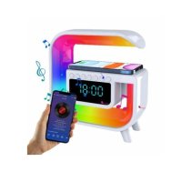 LED RGB lampa ar bezvadu lādētāju, Radio FM, bluetooth skaļrunis, USB, AUX - LXA3 | 93656