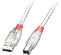 Lindy 2m USB 2.0 Type A to B cable, tranparent | 41753 | 4002888417532 | 215356