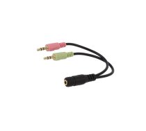 Logilink Audio Adapter 3.5 Stereo 4-Pin Female to 2 x 3.5 Stereo Male Black, 0.105 m | CA0020  | 4052792028805