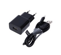 Maxlife MXTC-01 charger 1x USB 2.1A black + microUSB cable | OEM001499  | 5900495757999 | OEM001499