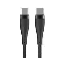 Maxlife MXUC-08 cable USB-C - USB-C 1,0 m 100W black nylon | OEM0101190  | 5900495076915 | OEM0101190