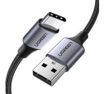 Nickel-plated USB-C cable QC3.0 UGREEN 1m with aluminium plug (Black) (60126) | 60126  | 6957303861262 | 60126