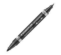 Noturīgais marķieris STAEDTLER LUMOCOLOR DUO, dubults melns | 200-01420  | 4007817348031