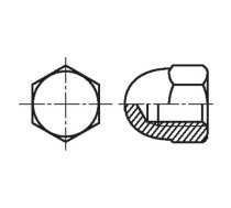 Nut; hexagonal; M5; 0.8; 6 steel; 8mm; BN 150; DIN 1587; dome | B5/BN150  | 1092928