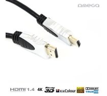 Omega OCHG54 HDMI V1.4 Ar Internetu type A - 19/19 male/male Premium Gold Vads 5m Melns (Blister Box) | OCHG54  | 5907595418522 | OCHG54