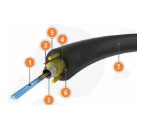 Optiskais kabelis ārdarbu - 8 šķiedras| Unitube| MicroDuct| 1000N|  Single Mode | Diametrs 5.2mm | MD-UT-8F-4015  | 3100000987442