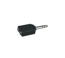 Pāreja 6.3mm Kontaktdakšiņa stereo - 2x6.3mm stereo ligzdai | AD/6.3-M:2x6.3F | AD/6.3-M:2x6.3F