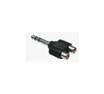 Pāreja 6.3mm Kontaktdakšiņa stereo - 2xRCA igzdai | AD/6.3-M:2RC-F | AD/6.3-M:2RC-F