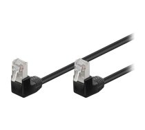 Patch cord; F/UTP; 5e; stranded; CCA; PVC; black; 250mm; 26AWG | F/UTP5-2X90-002BK  | 96076