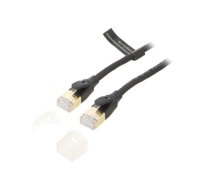 Patch cord; S/FTP; Cat 8; Cu; PVC; black; 500mm; 30AWG; Cores: 8 | IKIBD  | IKIBD