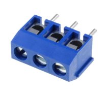 PCB terminal block; angled 90°; 5mm; ways: 3; on PCBs; 1.5mm2; blue | DG301-5.0-3/6B  | DG301-5.0-03P-12-18A(H)