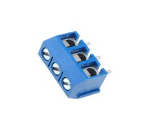 PCB terminal block; angled 90°; 5mm; ways: 3; on PCBs; 1.5mm2; blue | DG301-5.0-3P12  | DG301-5.0-03P-12-00A(H)