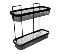 Plaukts sienas divstāvīgs 340x118x325mm, melns | 4750959134177 | 4750959134177 | 9134177