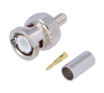 Plug; BNC; male; straight; 50Ω; B9907,RG58; Ømax: 5mm; crimped | BNC-104