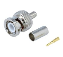 Plug; BNC; male; straight; 50Ω; B9907,RG58; Ømax: 5mm; crimped | BNC-105