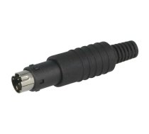 Plug; DIN mini; male; PIN: 6; with strain relief; soldering; 100V | MP-371/S6  | MP-371-S6