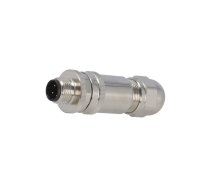 Plug; M12; PIN: 4; male; D code-Ethernet; for cable; screw terminal | T4111511041-000  | T4111511041-000
