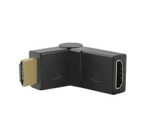 Qoltec 50516 HDMI AF Regulējams leņķa Vada Adapteris - HDMI A Spraudnis / HDMI A Ligzda Melns | 50516 | 5901878505169 | 50516