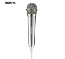 Remax K01 Mini Universāls 3.5mm Vada Mikrofons priekš Karaoke & AUX Iekārtām ar 2x Plug-In Adapteri Sudraba (RMK-K01) | RMK-K01  | 6954851257851 | RMK-K01