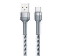 Remax USB - USB Type C cable charging data transfer 2,4 A 1 m silver (RC-124a silver) | RC-124a Silver  | 6972174152868 | RC-124a Silver