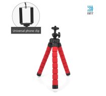 Riff TRIP Universāls Elastīgs un mīksts Triskāju Statīvs - turētājs mobilajiem telefoniem / kamerām (maks. 18 cm) Sarkans | RF-TRIP-RED  | 4752219008372 | RF-TRIP-RED