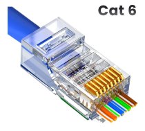 RJ45 CAT6 UTP EASY apzeltītie spraudņi (10gab) (011332) | 011332
