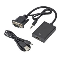 RoGer Signāla Pārveidotājs no VGA uz HDMI (+Audio) (AD15648) | AD15648  | 4752168075920 | AD15648