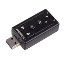RoGer USB Audio karte ar mikrofona ieeju / Virtual 7.1 / Melns (RO-SOUNDCARD7.1-BK) | RO-SOUNDCARD7.1-BK | 4752168125731