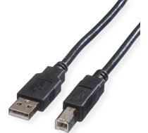 Roline Green USB 2.0 Cable, A - B, M/M, black, 0.8 m | 11.44.8808 | 7630049699892 | 11.44.8808