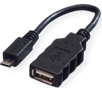 Roline USB 2.0 Cable, A - Micro B, F/M, OTG, 0.15 m | 11.02.8311 | 7611990920136 | 11.02.8311
