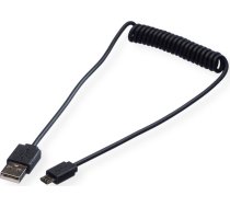 Roline USB 2.0 Spiral Cable, A - Micro B, M/M, 1 m | 11.02.8317 | 7611990916252 | 11.02.8317
