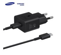 Samsung EP-T2510NWE 25W GaN USB-C Ligzdas Ātrs lādētājs + 5A USB-C 1.8m Vads Melns (Blister) | EP-T2510XBEGEU  | 8806094912029