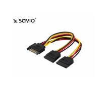 SAVIO barošanas kabelis SATA AK-17 | 18cm | 1x15 pin SATA (F) | 2x15 pin SATA (M) | AK-17  | 5901986043096 | AK-17