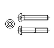 Screw; M4x25; 0.7; Head: button; hex key; HEX 2,5mm; steel; ISO 7380 | B4X25/BN19  | 1750232