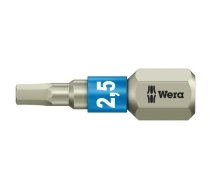 Screwdriver bit; Hex Plus key; HEX 2.5mm; 1/4"; Overall len: 25mm | WERA.05071072001 | 05071072001