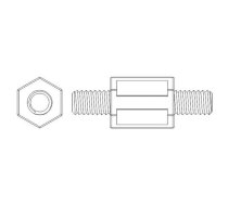 Screwed spacer sleeve; hexagonal; polyamide; M3; L: 5mm; natural | FIX-HPI3-5  | FIX-HPI3-5