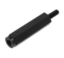 Screwed spacer sleeve; hexagonal; polyamide; M4; M4; L: 45mm; black | TFM-M4X45/DR287  | 287X45