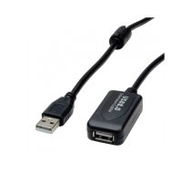 Secomp VALUE USB 2.0 Extension Cable, active with Repeater, black, 5 m | S3114