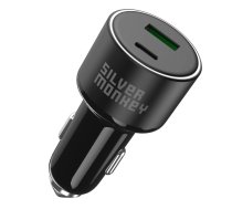 Silver Monkey SMA014 100W car charger 1xUSB-C PD 1xUSB-A QC 3.0 - black | SMA014  | 5900779357693 | SMA014