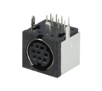 Socket; DIN mini; female; PIN: 8; shielded; THT; on PCBs; angled 90° | TM0508A/8  | TM 0508 A/8