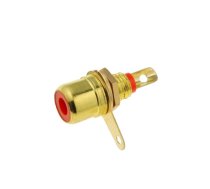 Socket; RCA; female; gold-plated; for panel mounting; Marker: red | CC-117